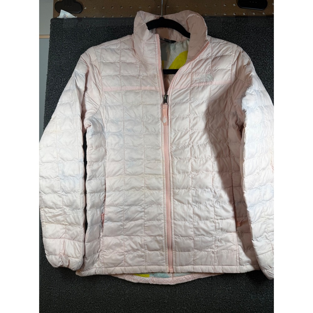 The North Face Thermoball Eco Jacket Girls L 14/16 Pink Quilted Full Zip